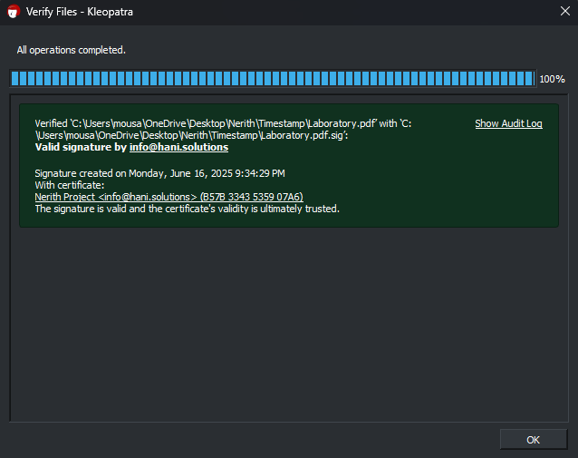 PGP Signature Verification Example